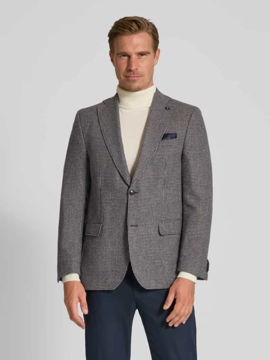 Zdjęcie produktu Marynarka na 2 guziki o kroju regular fit z dodatkiem wełny, model „Theo” Carl Gross Ciemnoniebieski