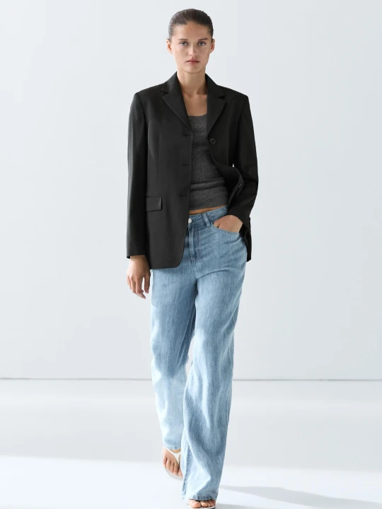 Zdjęcie produktu Marynarka Ze 100% Wełny Cool Wool - Czarny - Massimo Dutti - Female