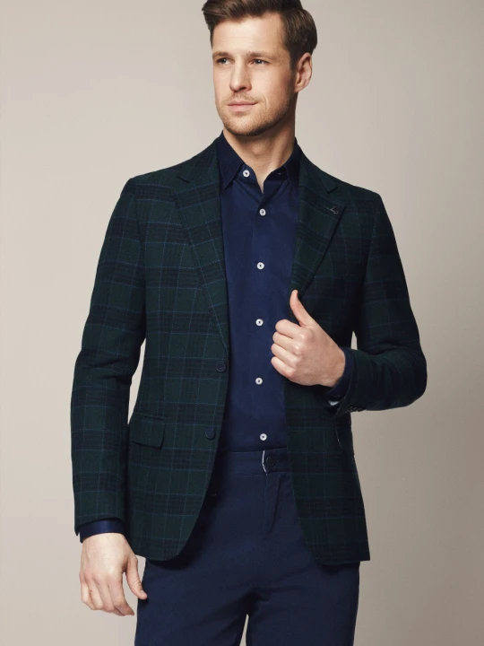 Zdjęcie produktu Marynarka Zielona w Kratę Tartan Monahans Lancerto