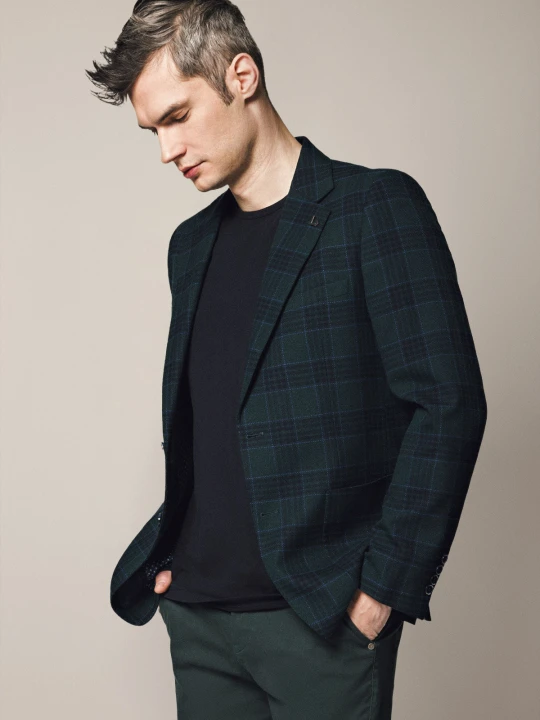 Zdjęcie produktu Marynarka Zielona w Kratę Tartan Tavira Lancerto