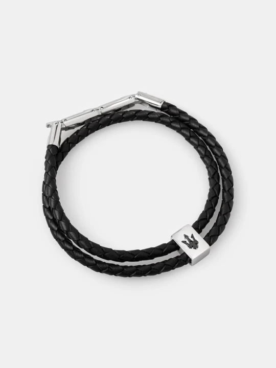 Zdjęcie produktu MASERATI bransoletka męska skórzana LEATHER czarny