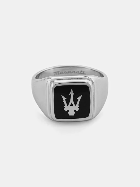 Zdjęcie produktu MASERATI sygnet męski metalowy ICONIC srebrny