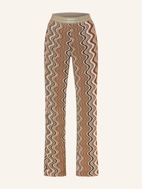 Zdjęcie produktu Mason's Spodnie Z Dzianiny Elax Z Brokatową Przędzą beige