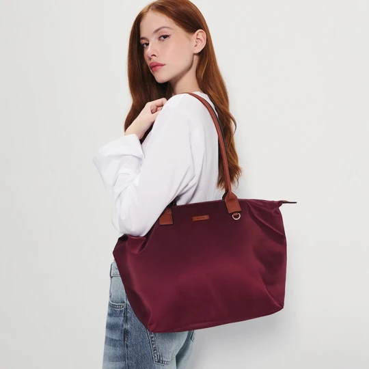 Zdjęcie produktu Materiałowa torba shopper bordowa House