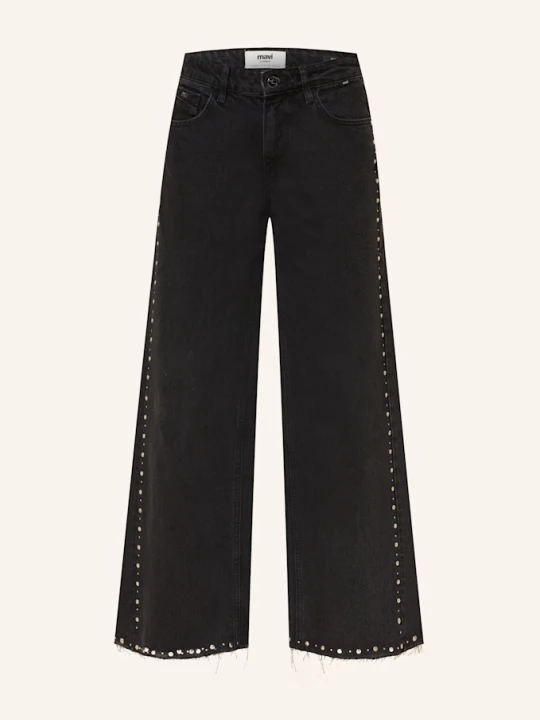 Zdjęcie produktu Mavi Jeansy Wide Leg Rebecca Z Ćwiekami schwarz 89497 studded smoke denim