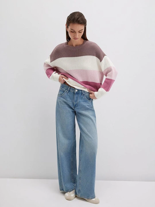 Zdjęcie produktu MAVI Sweter w kolorze fiołkowo-biało-jasnoróżowym rozmiar: M