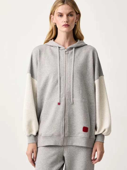 Zdjęcie produktu Max&Co. bluza rozpinana z kapturem damska bawełniana EDITTI szary