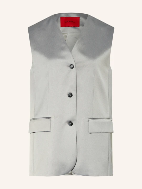 Zdjęcie produktu Max & Co. Kamizelka Typu Blezer Lavagna Z Satyny grau MAX&Co. SZARY