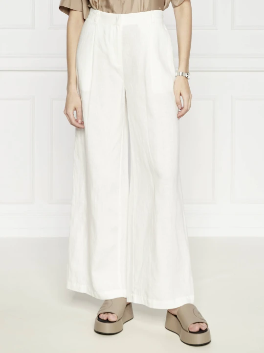 Zdjęcie produktu MAX&Co. Lniane spodnie CAYENNE | flare fit biały