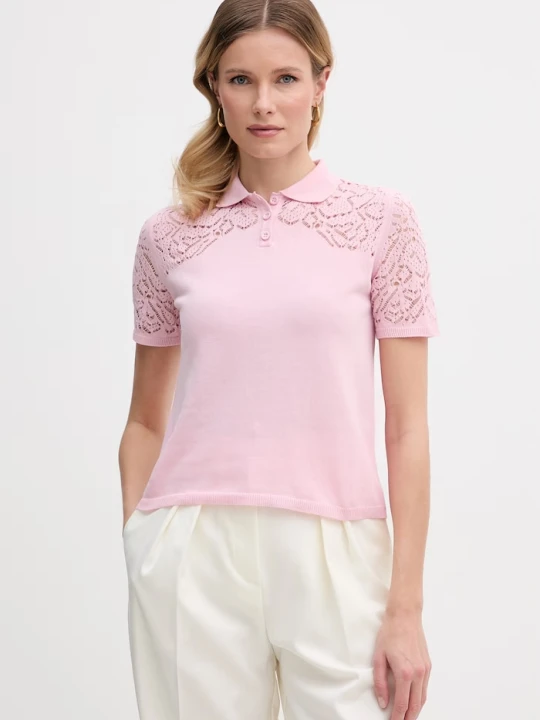 Zdjęcie produktu Max&Co. polo damskie bawełniane MCOLONZA różowy