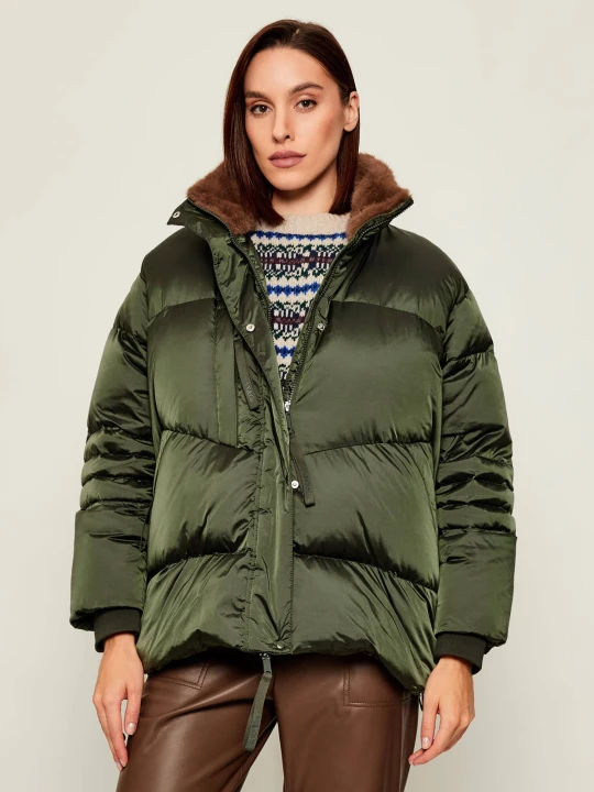 Zdjęcie produktu MAX&Co. Puchowa kurtka CURSORE | Oversize fit | shearling zielony