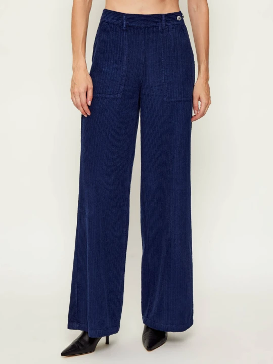 Zdjęcie produktu MAX&Co. Spodnie GINOSA | Relaxed fit | sztruks granatowy