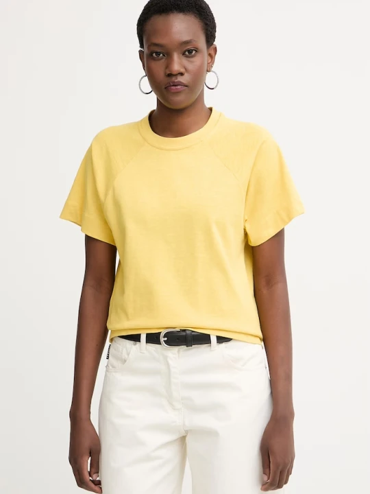 Zdjęcie produktu Max&Co. T-shirt damski z bawełną MCOTESO żółty