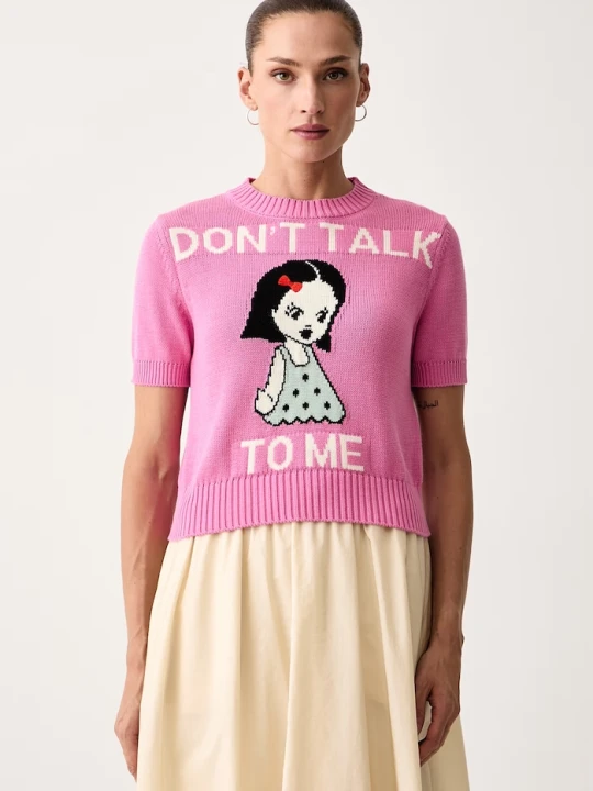 Zdjęcie produktu Max&Co. T-shirt swetrowy damski bawełniany ARGENTO różowy