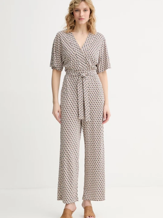 Zdjęcie produktu Max Mara Beachwear kombinezon palazzo damski z wiskozy EGREGE brązowy