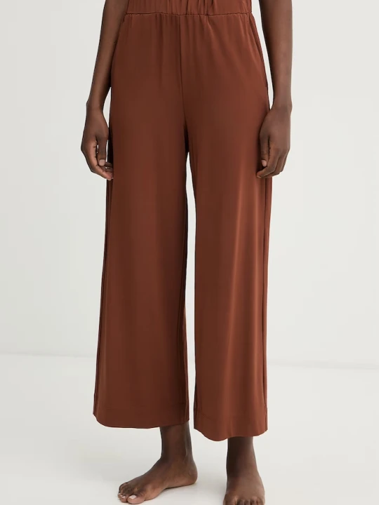 Zdjęcie produktu Max Mara Beachwear spodnie damskie z wiskozy ONORATA brązowy