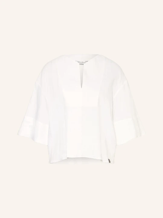 Zdjęcie produktu Max Mara Bluzka Sospiro Z Lnu Z Rękawami 3 / 4 weiss BIAŁY