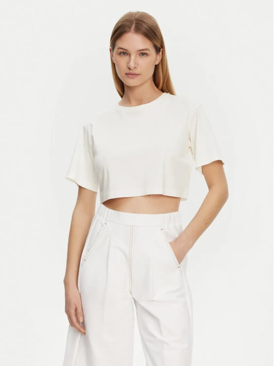 Zdjęcie produktu Max Mara Leisure T-Shirt 2516941098650 Écru Regular Fit Kremowy
