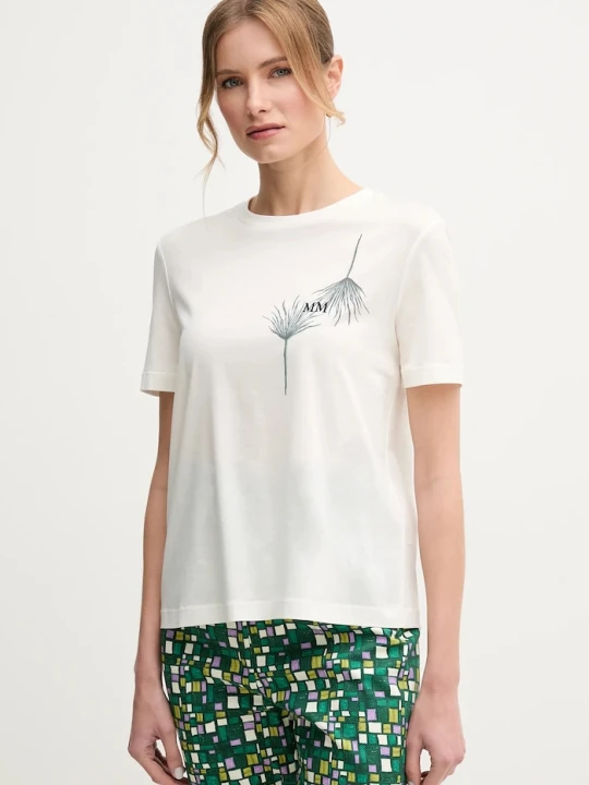 Zdjęcie produktu MM by Max Mara t-shirt bawełniany beżowy