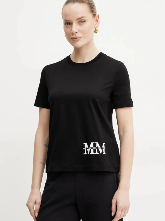 Zdjęcie produktu MM by Max Mara t-shirt bawełniany czarny