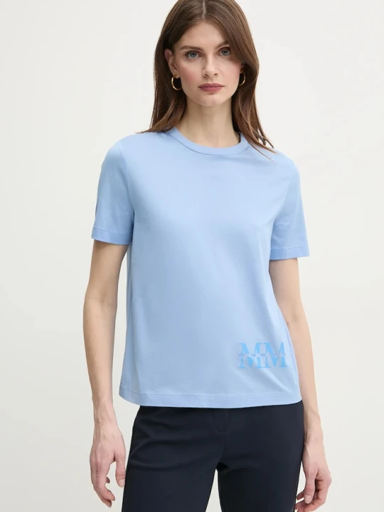 Zdjęcie produktu MM by Max Mara t-shirt bawełniany niebieski