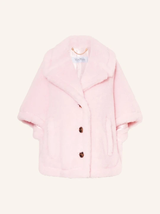 Zdjęcie produktu Max Mara Peleryna Z Futra Teddy corvino1 Z Alpaką rosa BLADORÓŻOWY
