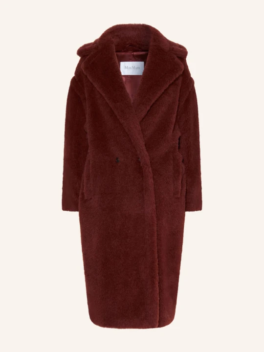 Zdjęcie produktu Max Mara Płaszcz Z Futra Teddy Tedgirl Z Alpaki rot CIEMNOCZERWONY