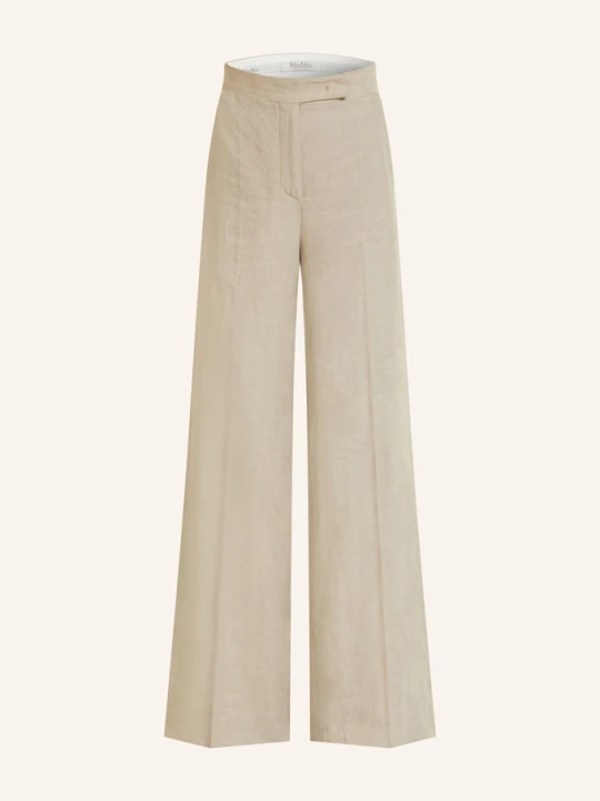 Zdjęcie produktu Max Mara Spodnie Marlena Sequoia Z Lnu beige