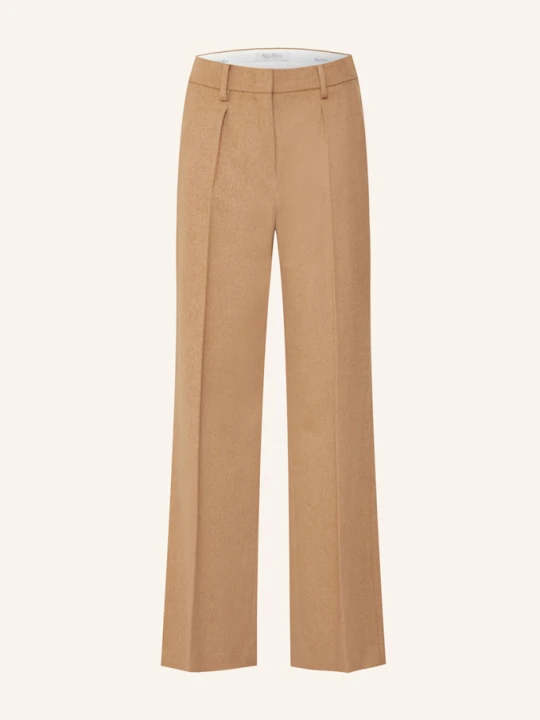 Zdjęcie produktu Max Mara Spodnie Z Wielbłądziej Sierści Carbone braun CAMELOWY