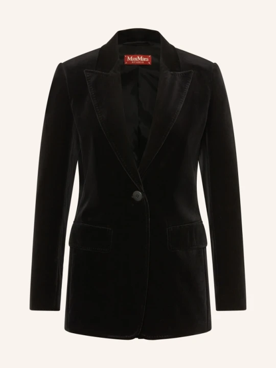 Zdjęcie produktu Max Mara Studio Aksamitna Marynarka Quadro schwarz CZARNY