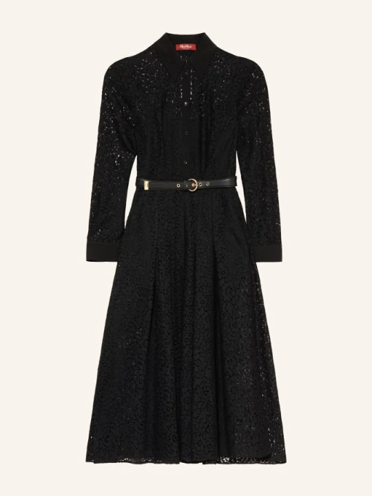 Zdjęcie produktu Max Mara Studio Sukienka Koszulowa Ricordo Z Koronki schwarz CZARNY