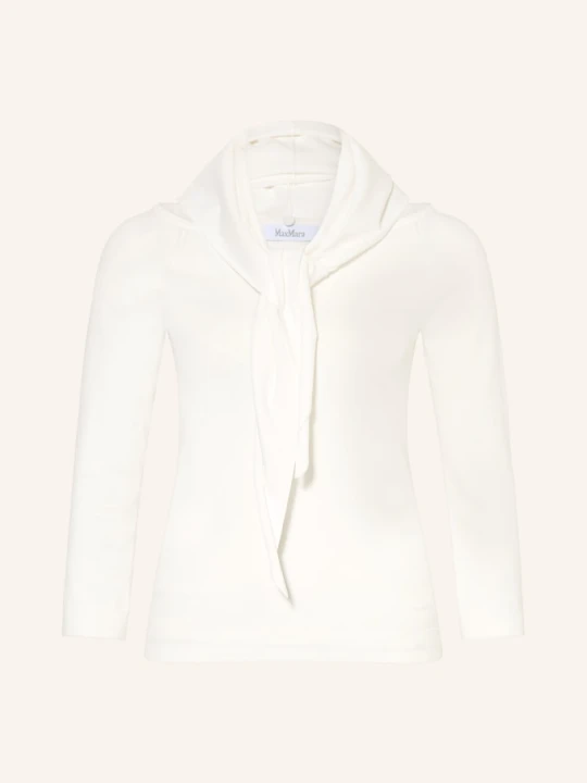 Zdjęcie produktu Max Mara Sweter Fenice Z Rękawami 3 / 4 I Odpinanym Trójkątnym Szalem weiss BIAŁY