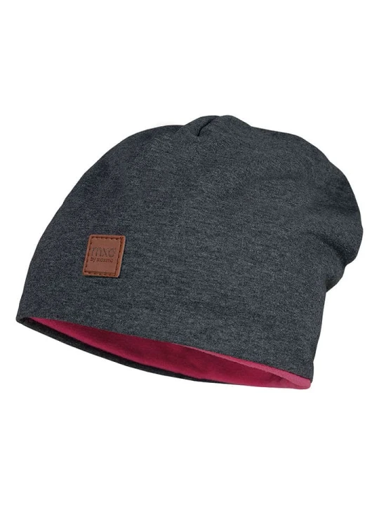 Zdjęcie produktu MaxiMo Dwustronna czapka beanie w kolorze antracytowo-różowym rozmiar: 55 cm