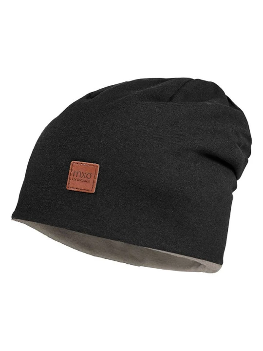 Zdjęcie produktu MaxiMo Dwustronna czapka beanie w kolorze czarno-beżowym rozmiar: 51 cm