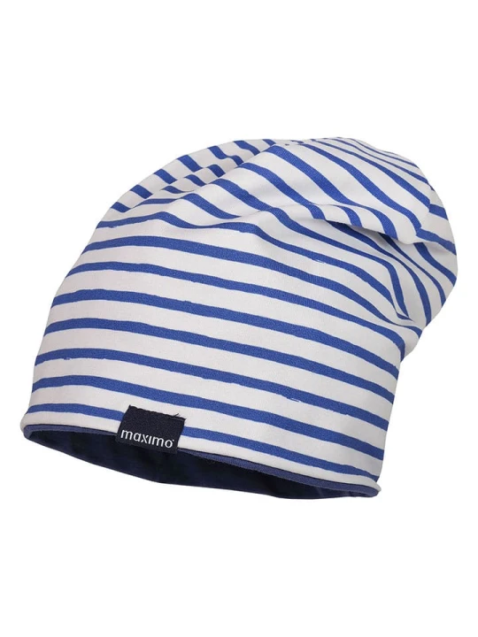 Zdjęcie produktu MaxiMo Dwustronna czapka beanie w kolorze granatowo-białym rozmiar: 53 cm