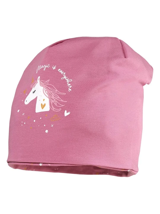 Zdjęcie produktu MaxiMo Dwustronna czapka beanie w kolorze jasnoróżowym rozmiar: 53 cm