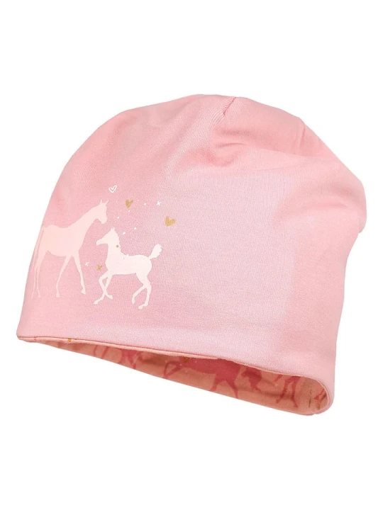 Zdjęcie produktu MaxiMo Dwustronna czapka beanie w kolorze jasnoróżowym rozmiar: 55 cm