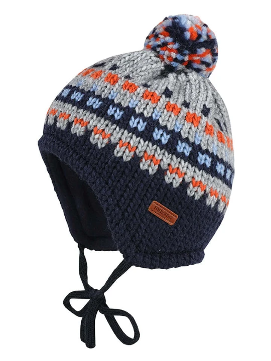 Zdjęcie produktu MaxiMo Wełniana czapka w kolorze granatowym ze wzorem rozmiar: 45 cm