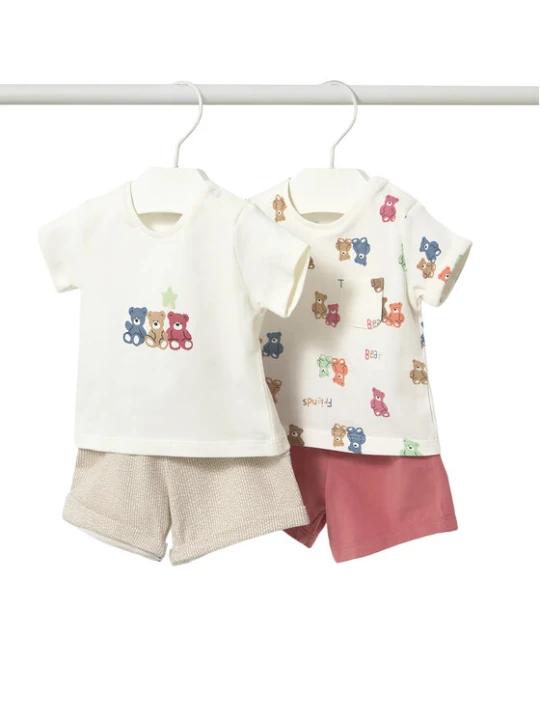 Zdjęcie produktu Mayoral Komplet 2 t-shirtów i spodenek 1652 Kolorowy Regular Fit