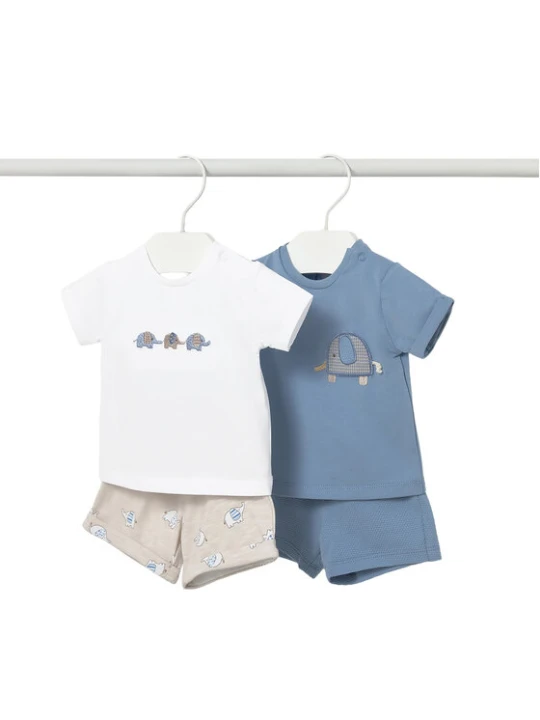 Zdjęcie produktu Mayoral Komplet 2 t-shirtów i spodenek 1652 Niebieski Regular Fit