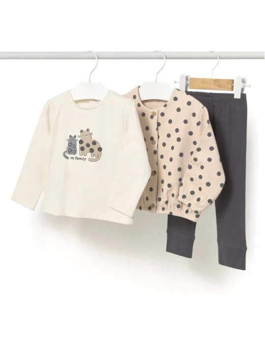 Zdjęcie produktu Mayoral Komplet bluza, bluzka i legginsy 2743 Beżowy Regular Fit
