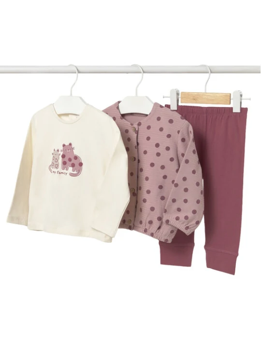 Zdjęcie produktu Mayoral Komplet bluza, bluzka i legginsy 2743 Różowy Regular Fit