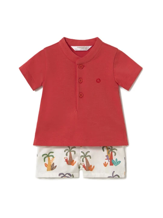 Zdjęcie produktu Mayoral Komplet polo i spodenki 1217 Czerwony Regular Fit
