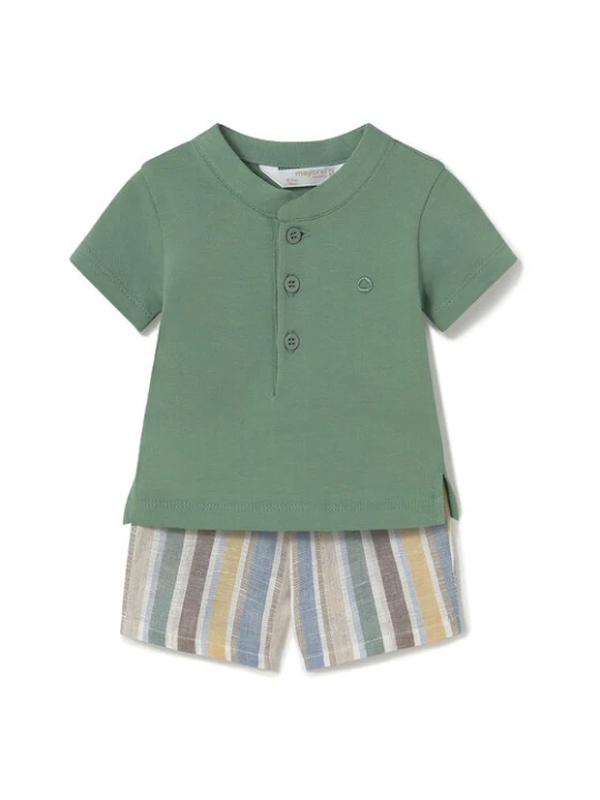 Zdjęcie produktu Mayoral Komplet polo i spodenki 1217 Zielony Regular Fit