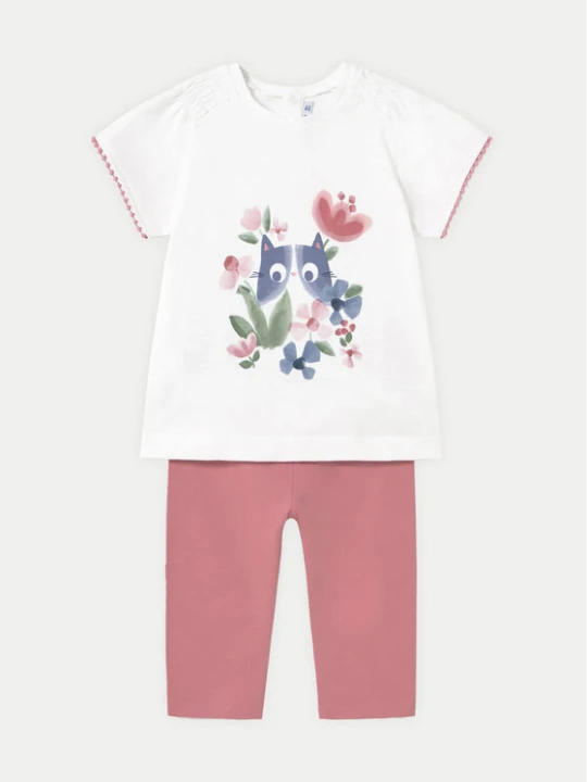 Zdjęcie produktu Mayoral Komplet t-shirt i legginsy 1736 Różowy Regular Fit