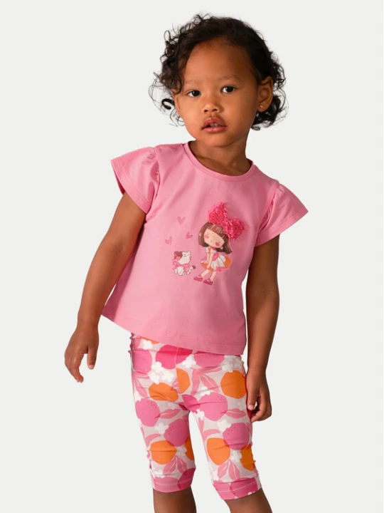Zdjęcie produktu Mayoral Komplet t-shirt i legginsy 1751 Różowy Regular Fit