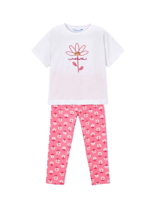 Zdjęcie produktu Mayoral Komplet t-shirt i legginsy 3727 Różowy Regular Fit