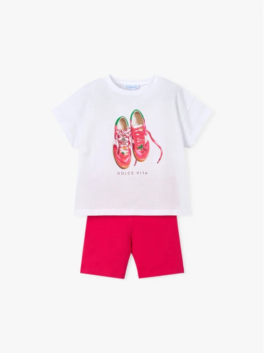Zdjęcie produktu Mayoral Komplet t-shirt i legginsy 3731 Biały Regular Fit