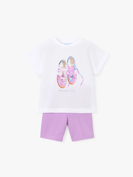 Zdjęcie produktu Mayoral Komplet t-shirt i legginsy 3731 Biały Regular Fit
