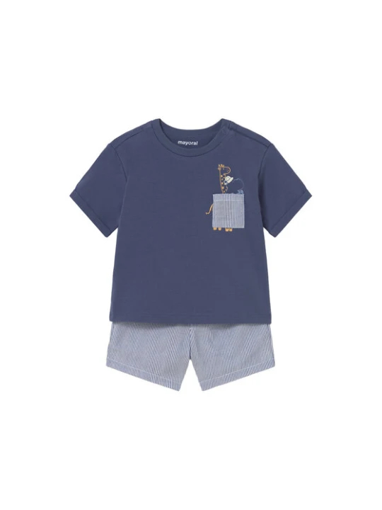 Zdjęcie produktu Mayoral Komplet t-shirt i spodenki 1228 Granatowy Regular Fit